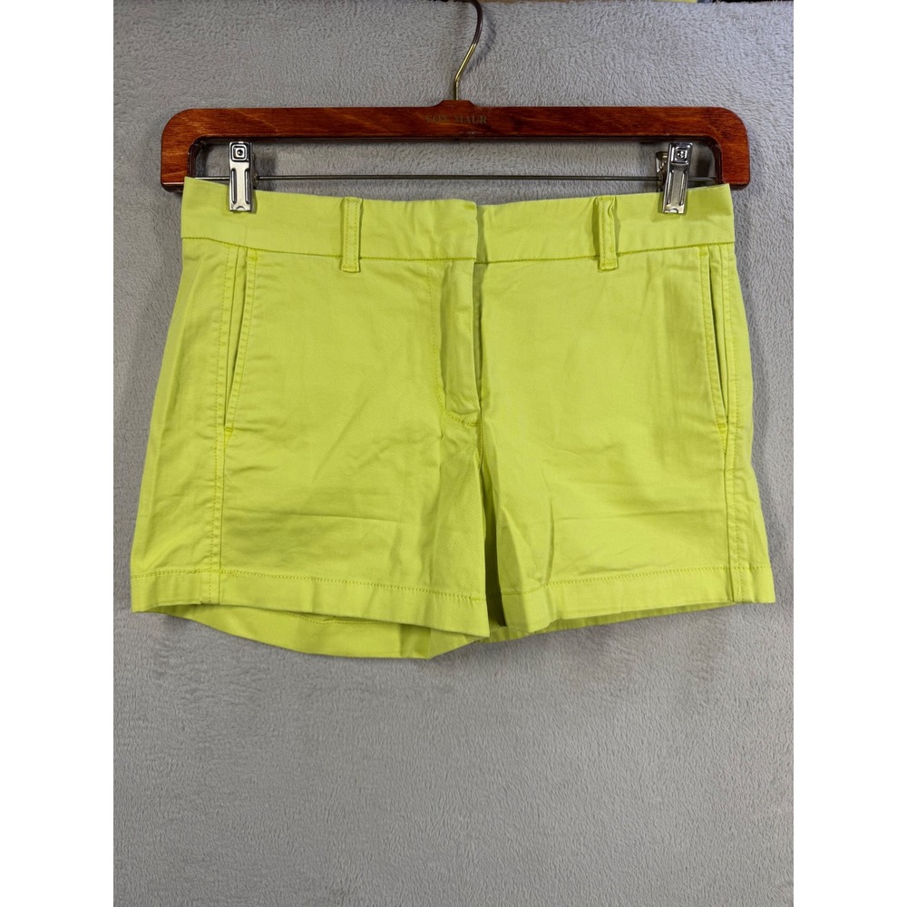 J.Crew Chino Shorts Womens 4 Lime Green Neon Stretch Twill Summer 3 Inch